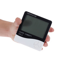 Oauee LCD elektroniczny cyfrowy miernik temperatury i wilgotności wewnętrzny termometr zewnętrzny higrometr stacja pogodowa z zegarem HTC-1 HTC-2 4